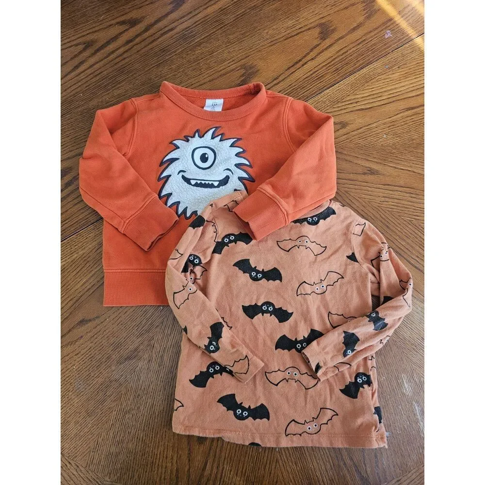 Lot of‎ 3T Halloween Fall Long sleeve Shirts Gap Old Navy Bats Monster